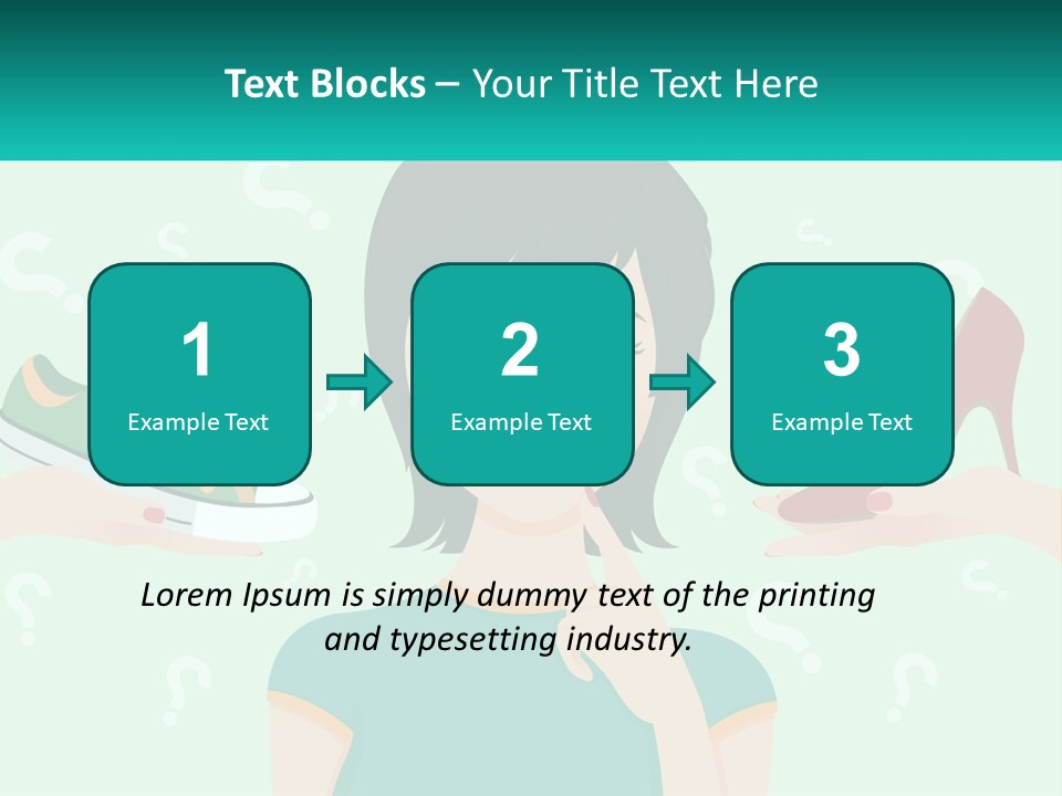 A Woman Holding A Shoe And A Question Mark PowerPoint Template