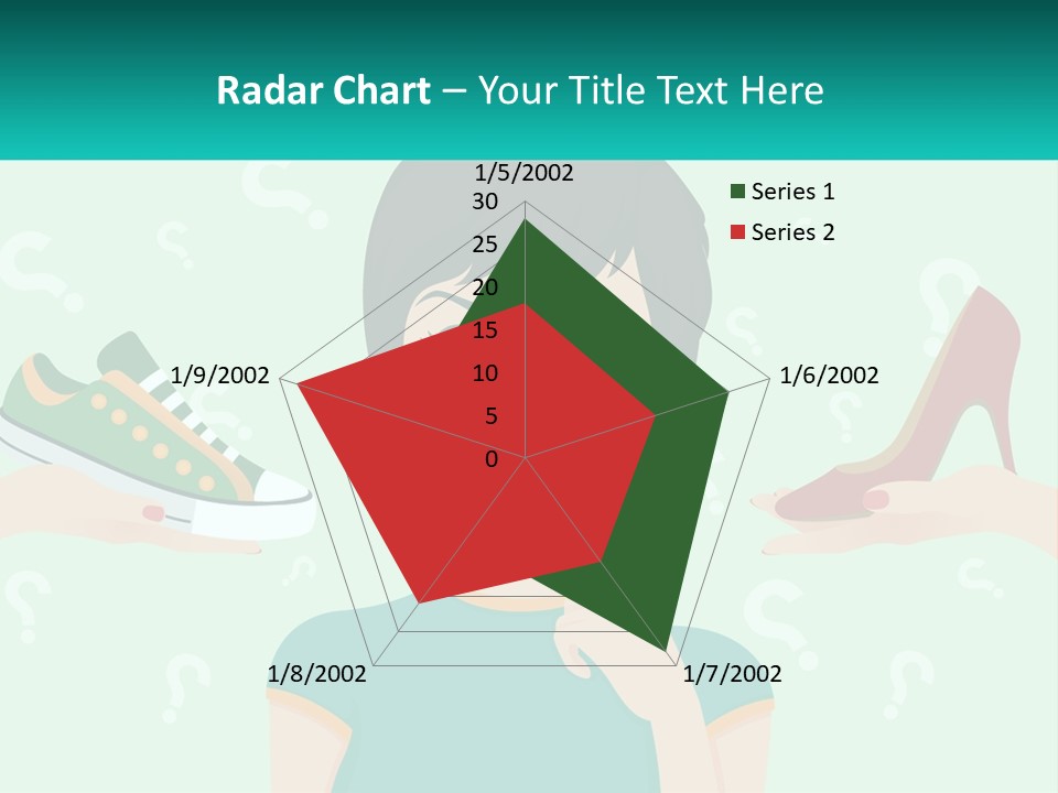 A Woman Holding A Shoe And A Question Mark PowerPoint Template