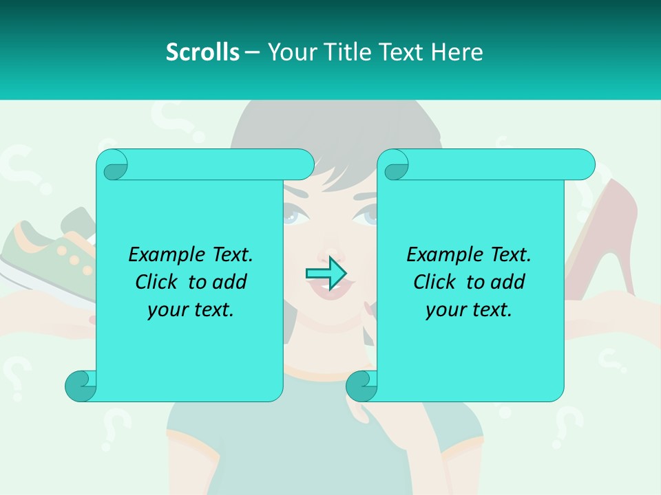 A Woman Holding A Shoe And A Question Mark PowerPoint Template