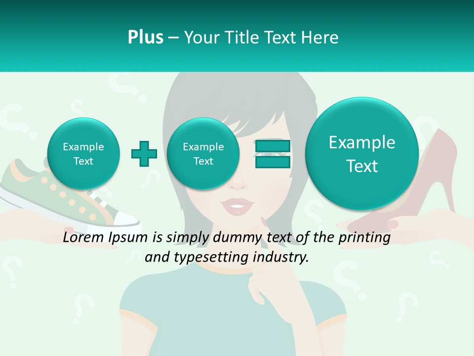 A Woman Holding A Shoe And A Question Mark PowerPoint Template