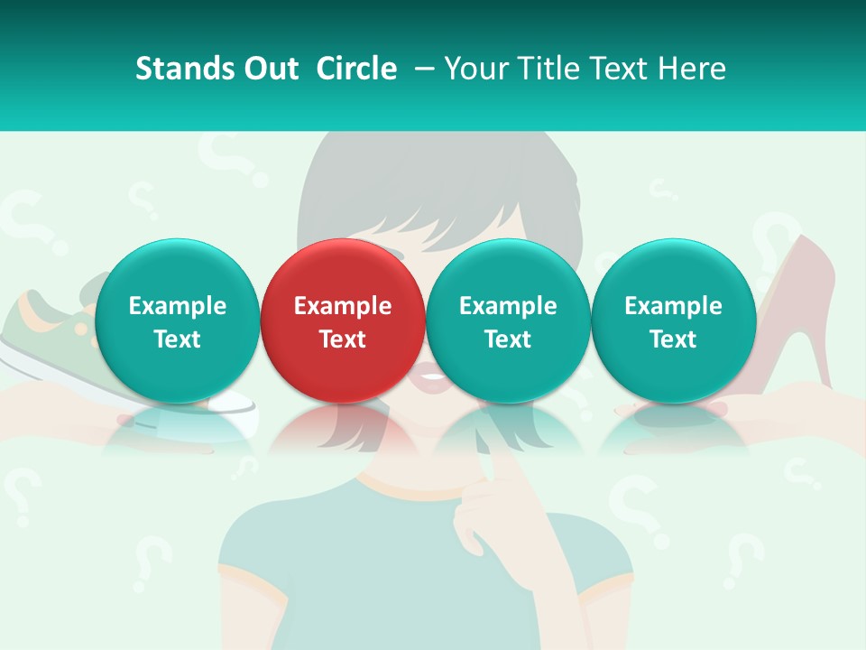 A Woman Holding A Shoe And A Question Mark PowerPoint Template