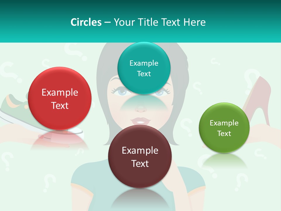 A Woman Holding A Shoe And A Question Mark PowerPoint Template