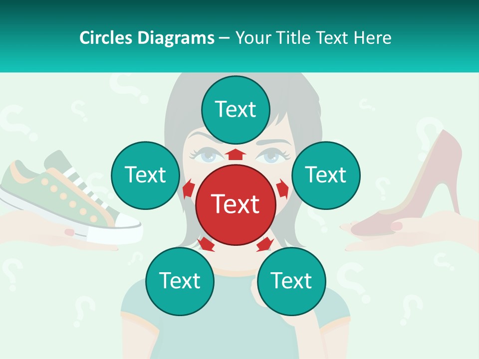 A Woman Holding A Shoe And A Question Mark PowerPoint Template