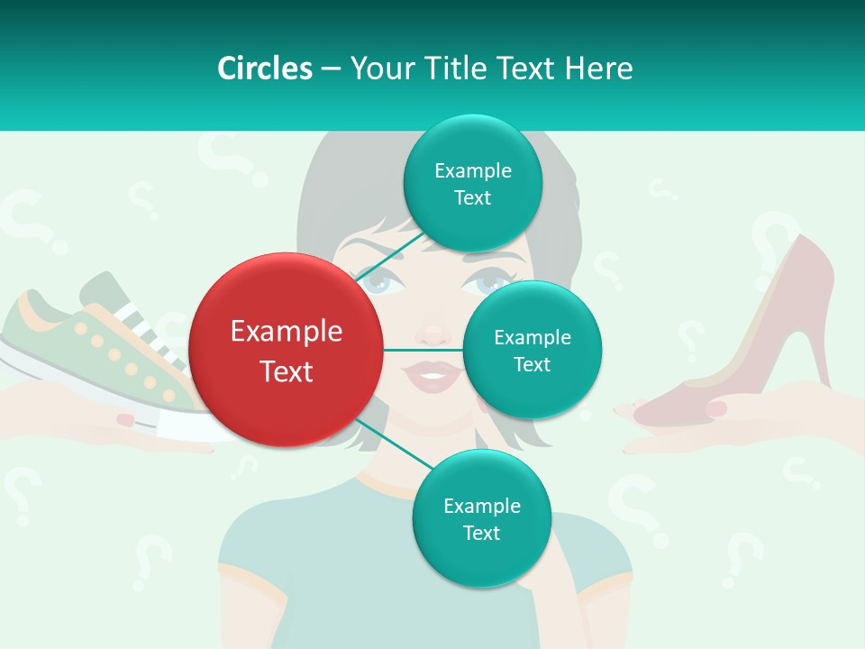 A Woman Holding A Shoe And A Question Mark PowerPoint Template