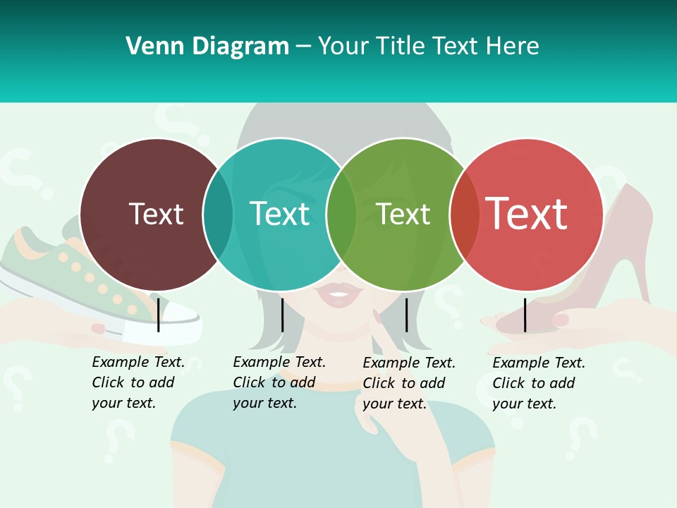 A Woman Holding A Shoe And A Question Mark PowerPoint Template