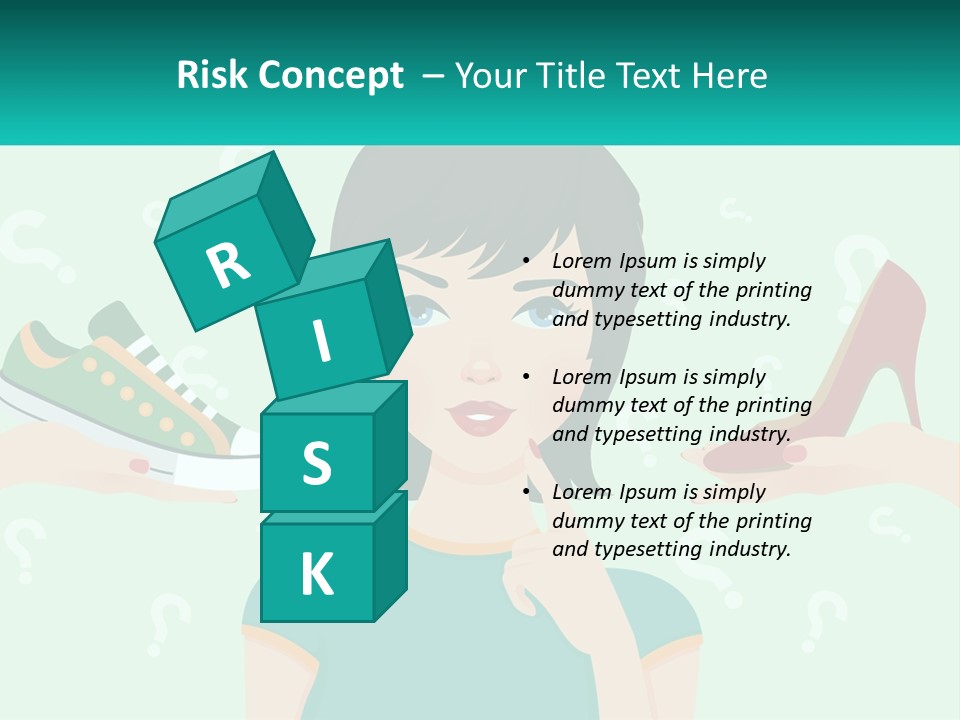 A Woman Holding A Shoe And A Question Mark PowerPoint Template