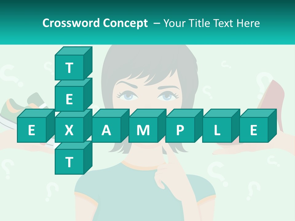 A Woman Holding A Shoe And A Question Mark PowerPoint Template