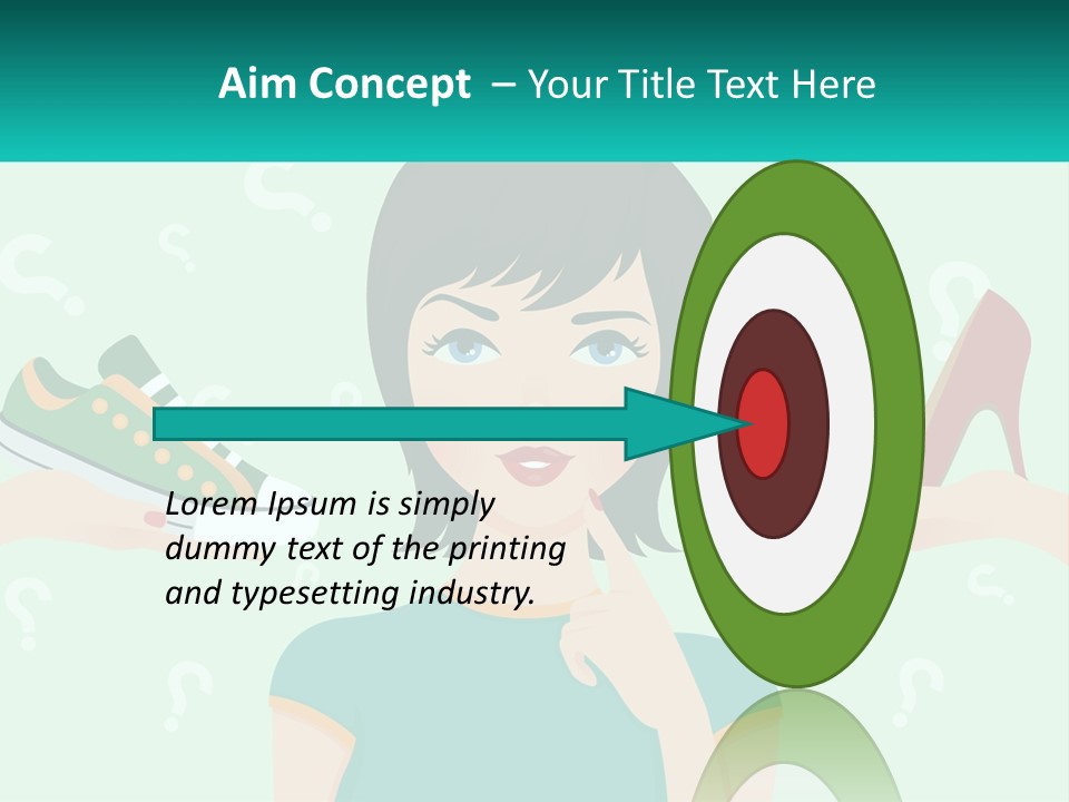 A Woman Holding A Shoe And A Question Mark PowerPoint Template