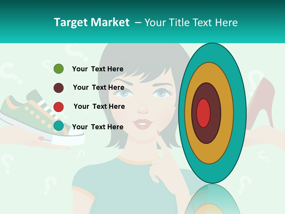 A Woman Holding A Shoe And A Question Mark PowerPoint Template