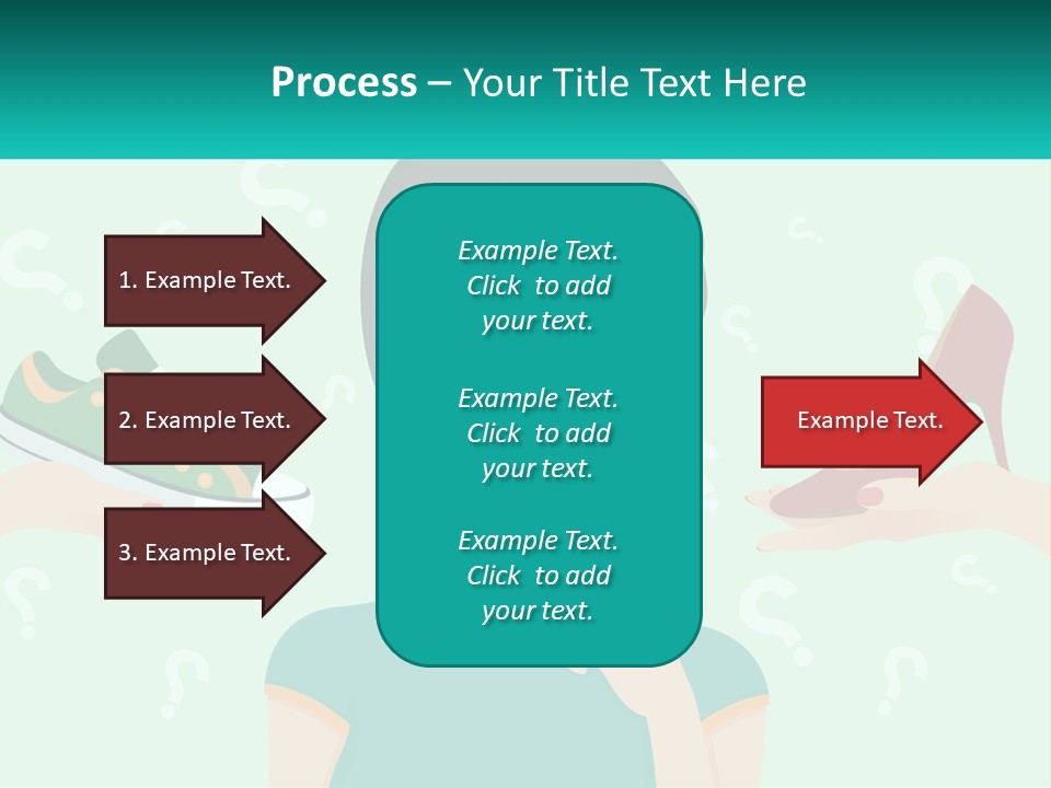 A Woman Holding A Shoe And A Question Mark PowerPoint Template