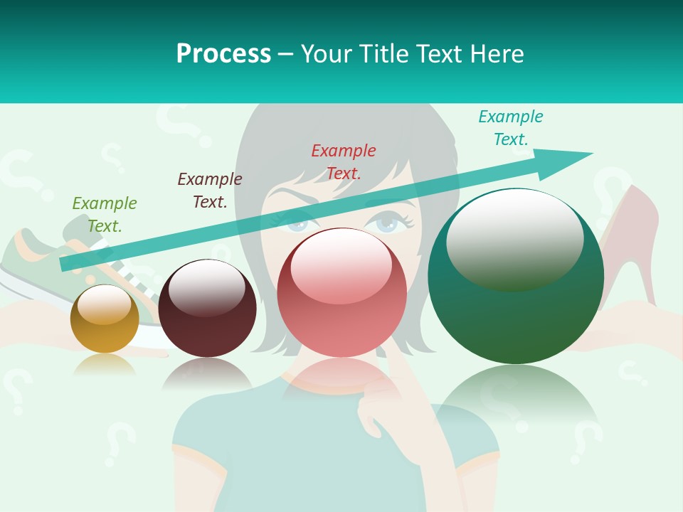 A Woman Holding A Shoe And A Question Mark PowerPoint Template