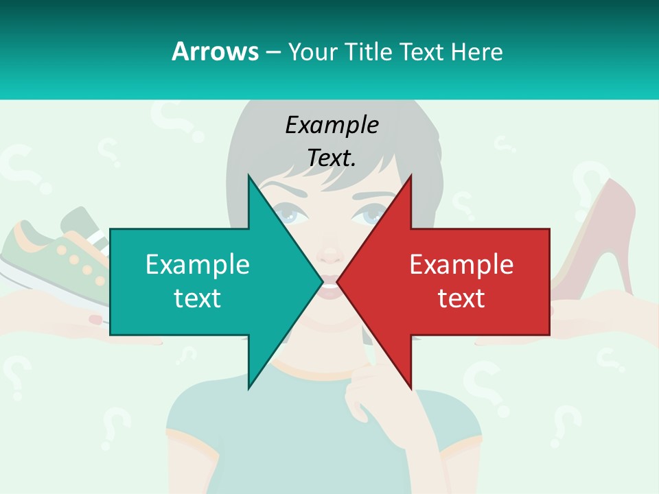 A Woman Holding A Shoe And A Question Mark PowerPoint Template