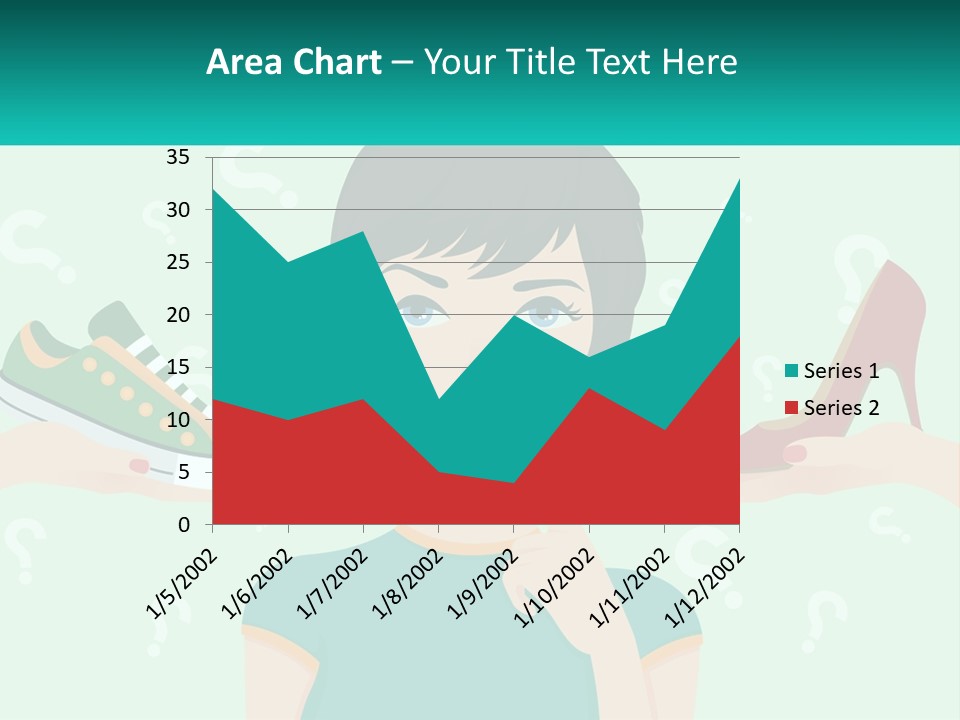 A Woman Holding A Shoe And A Question Mark PowerPoint Template