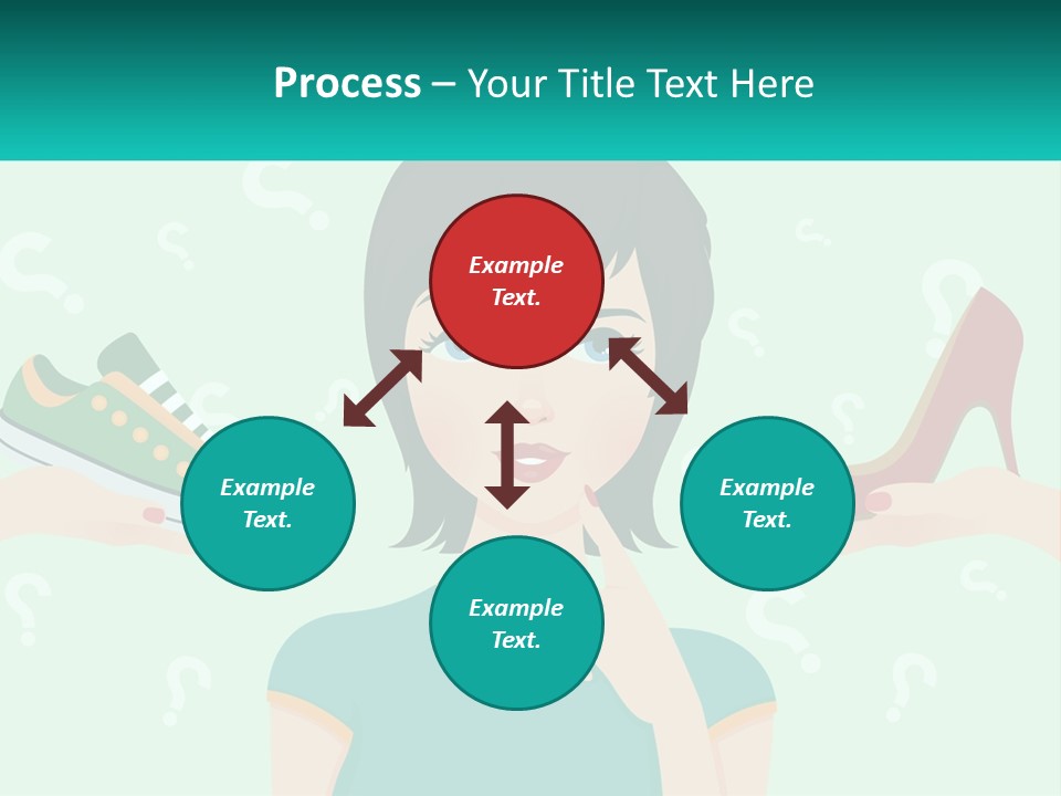 A Woman Holding A Shoe And A Question Mark PowerPoint Template