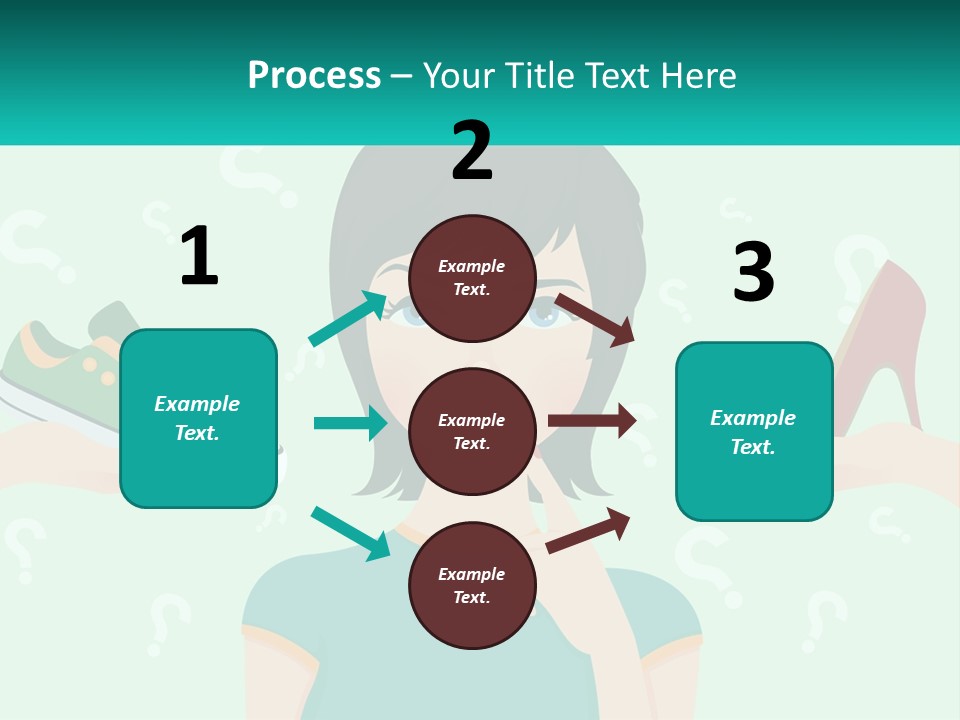 A Woman Holding A Shoe And A Question Mark PowerPoint Template