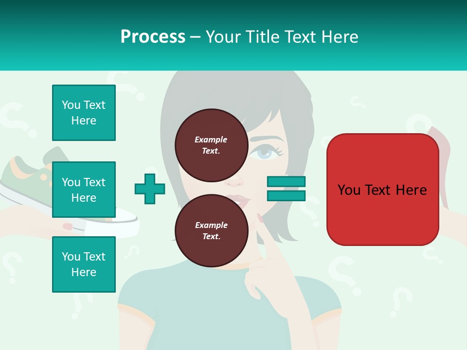 A Woman Holding A Shoe And A Question Mark PowerPoint Template
