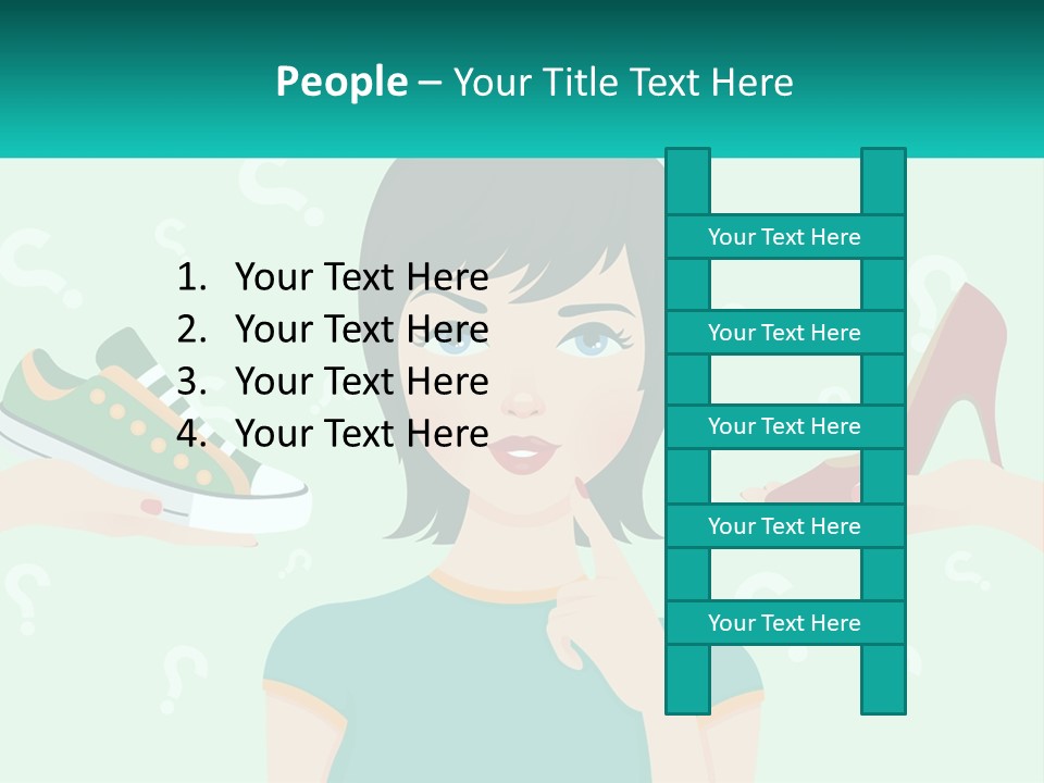 A Woman Holding A Shoe And A Question Mark PowerPoint Template