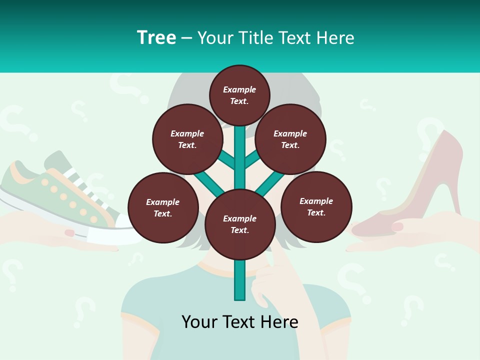 A Woman Holding A Shoe And A Question Mark PowerPoint Template