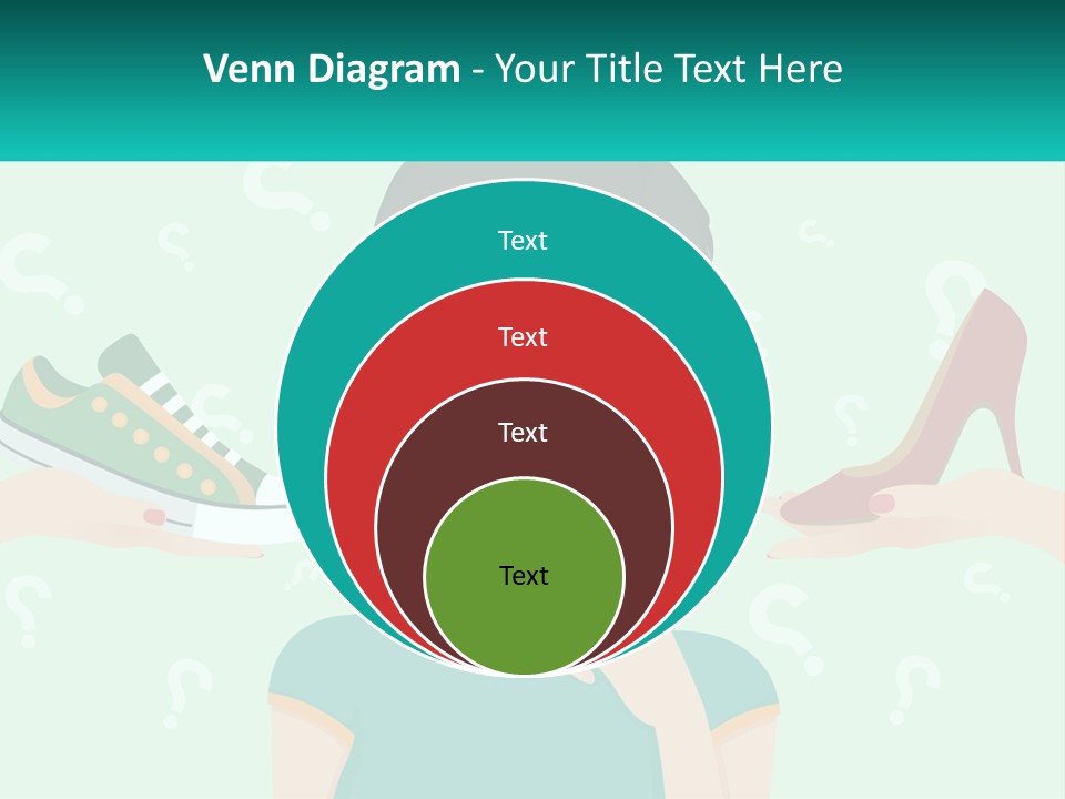 A Woman Holding A Shoe And A Question Mark PowerPoint Template