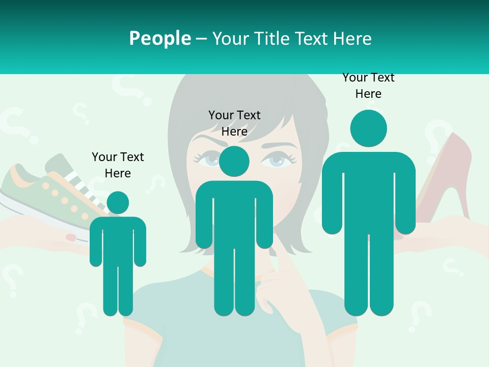 A Woman Holding A Shoe And A Question Mark PowerPoint Template