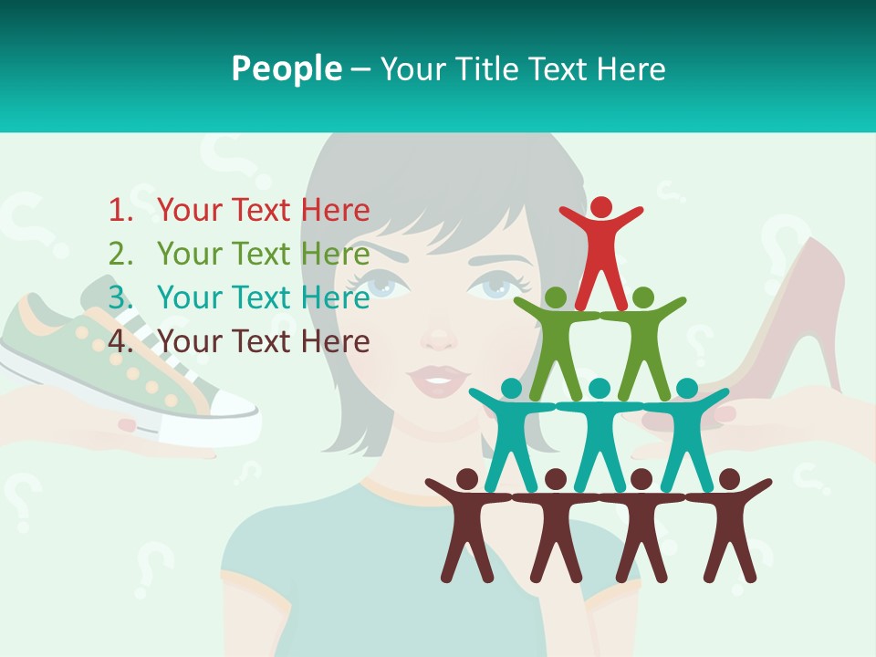 A Woman Holding A Shoe And A Question Mark PowerPoint Template