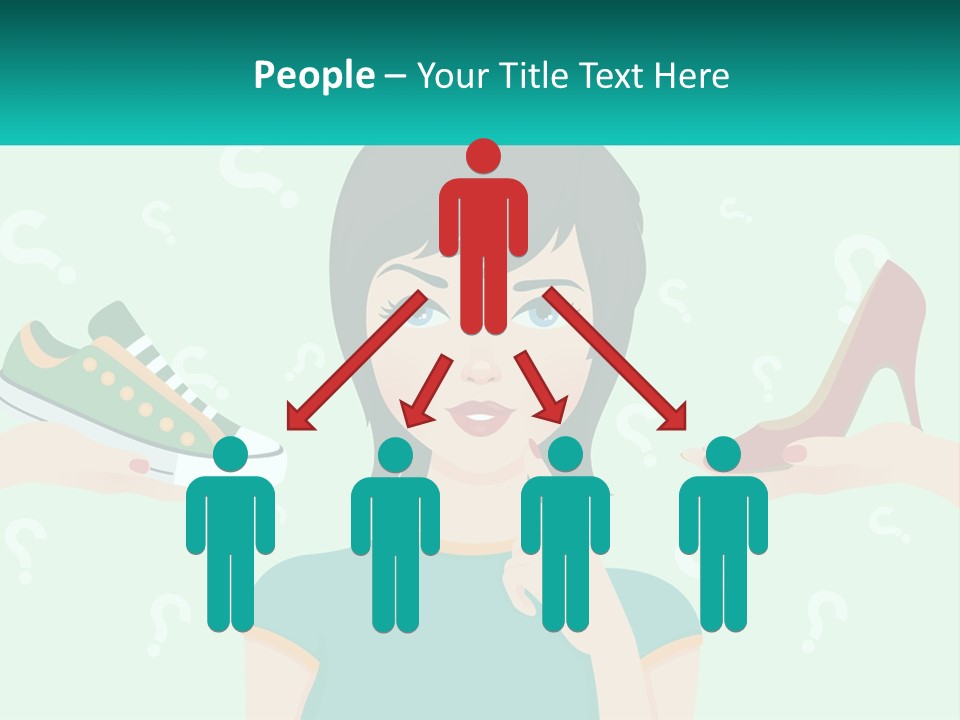 A Woman Holding A Shoe And A Question Mark PowerPoint Template