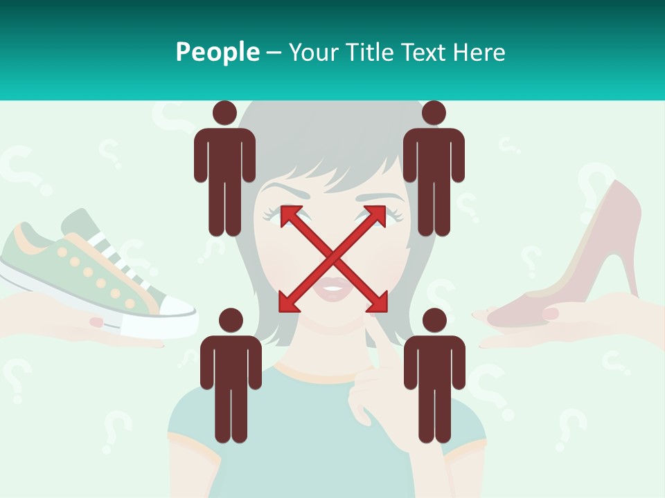 A Woman Holding A Shoe And A Question Mark PowerPoint Template