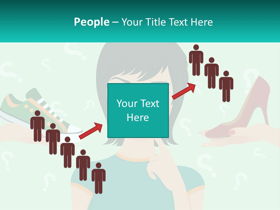 A Woman Holding A Shoe And A Question Mark PowerPoint Template