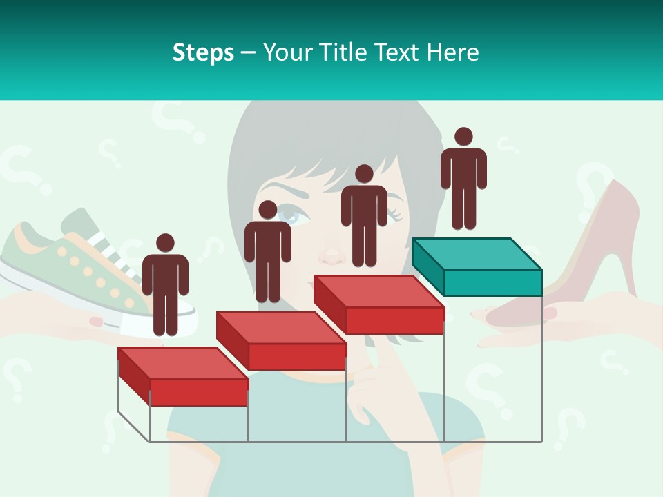 A Woman Holding A Shoe And A Question Mark PowerPoint Template