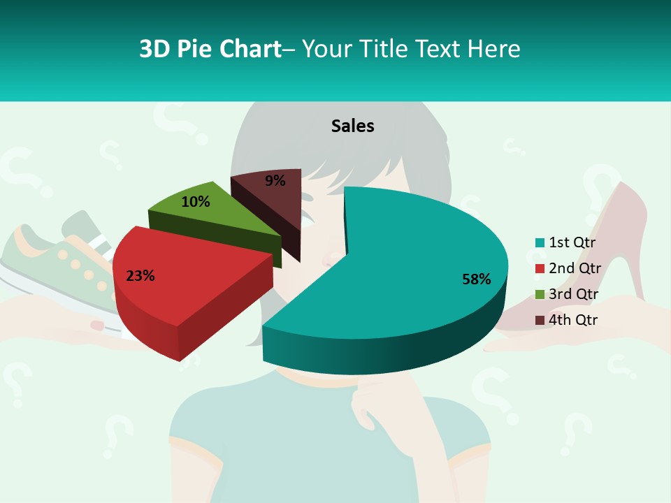 A Woman Holding A Shoe And A Question Mark PowerPoint Template
