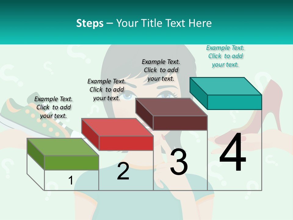 A Woman Holding A Shoe And A Question Mark PowerPoint Template