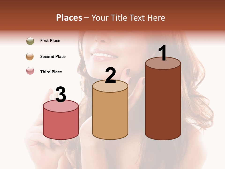 A Beautiful Woman Holding A Bottle Of Perfume PowerPoint Template