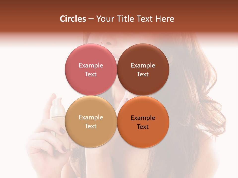 A Beautiful Woman Holding A Bottle Of Perfume PowerPoint Template