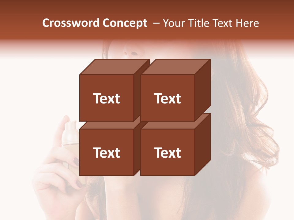 A Beautiful Woman Holding A Bottle Of Perfume PowerPoint Template