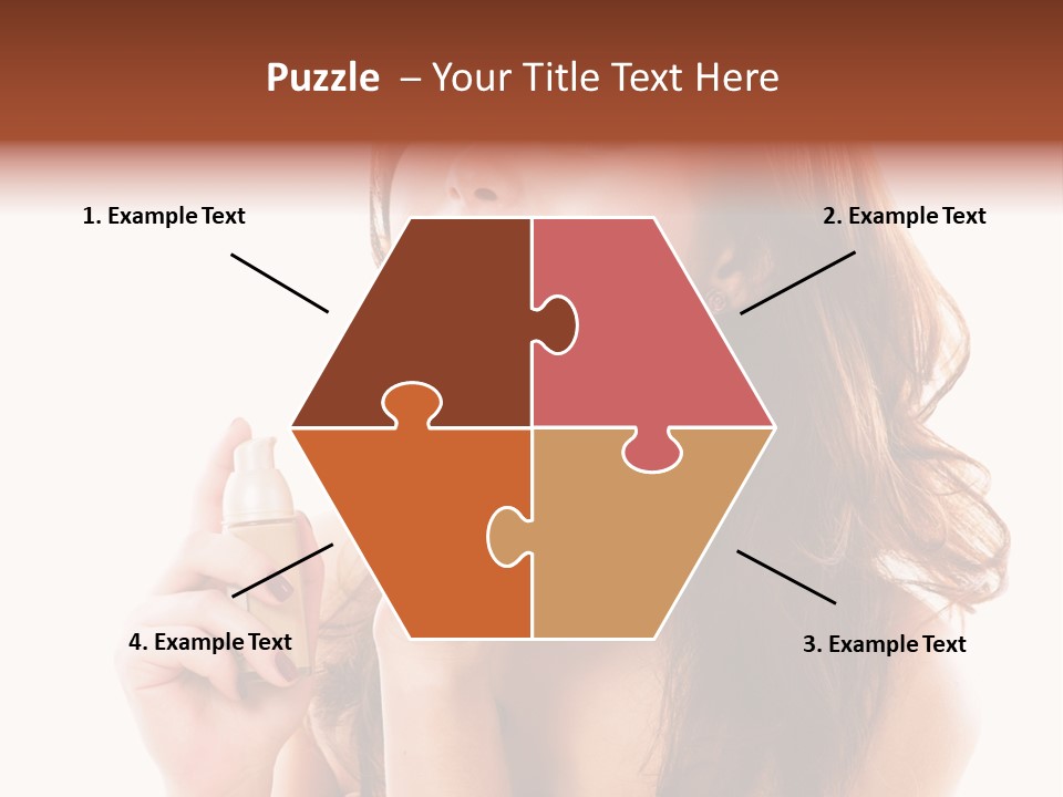 A Beautiful Woman Holding A Bottle Of Perfume PowerPoint Template