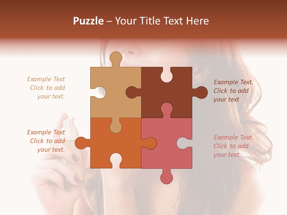 A Beautiful Woman Holding A Bottle Of Perfume PowerPoint Template