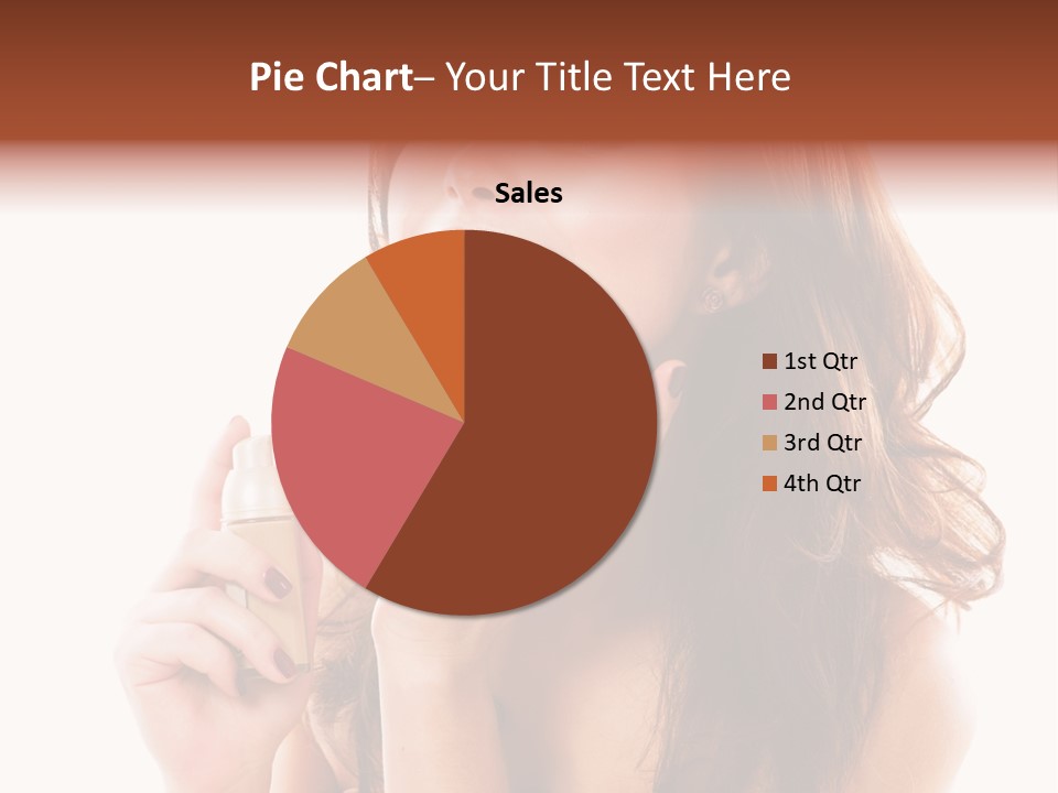 A Beautiful Woman Holding A Bottle Of Perfume PowerPoint Template