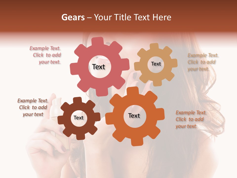 A Beautiful Woman Holding A Bottle Of Perfume PowerPoint Template