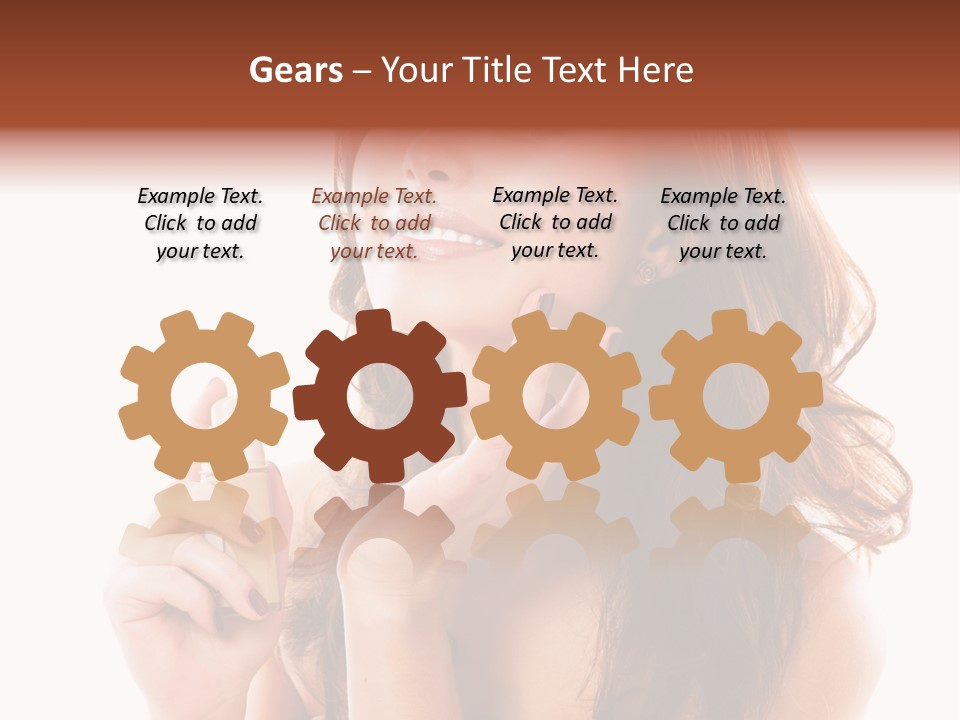 A Beautiful Woman Holding A Bottle Of Perfume PowerPoint Template