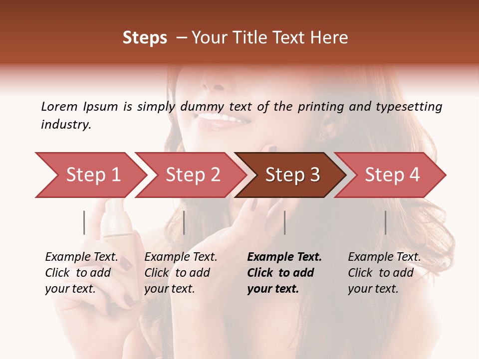 A Beautiful Woman Holding A Bottle Of Perfume PowerPoint Template