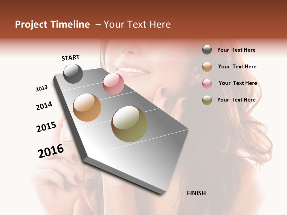 A Beautiful Woman Holding A Bottle Of Perfume PowerPoint Template