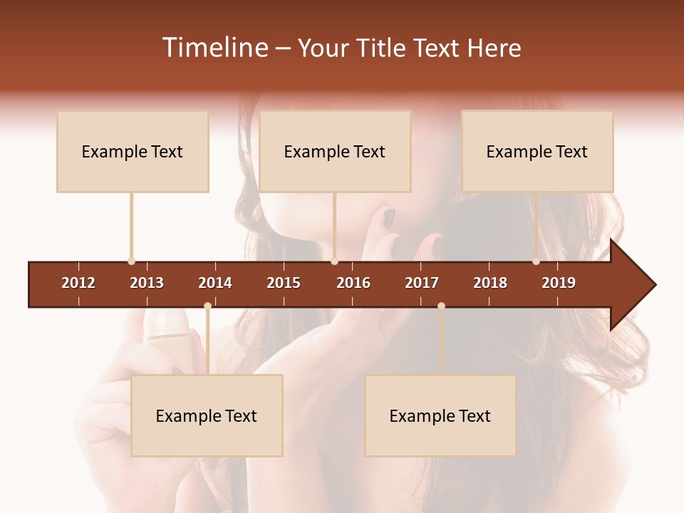 A Beautiful Woman Holding A Bottle Of Perfume PowerPoint Template