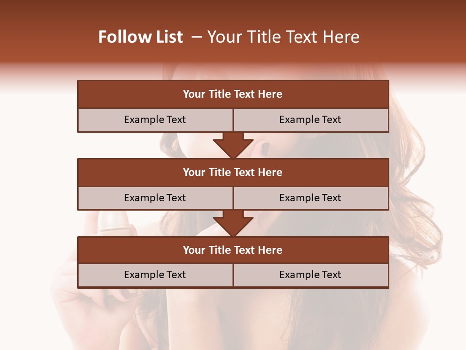 A Beautiful Woman Holding A Bottle Of Perfume PowerPoint Template