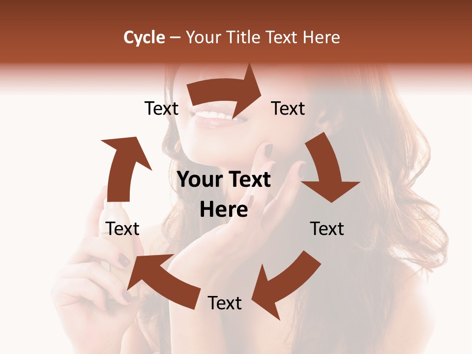 A Beautiful Woman Holding A Bottle Of Perfume PowerPoint Template