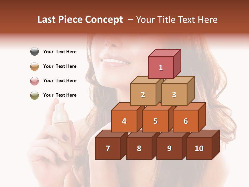 A Beautiful Woman Holding A Bottle Of Perfume PowerPoint Template