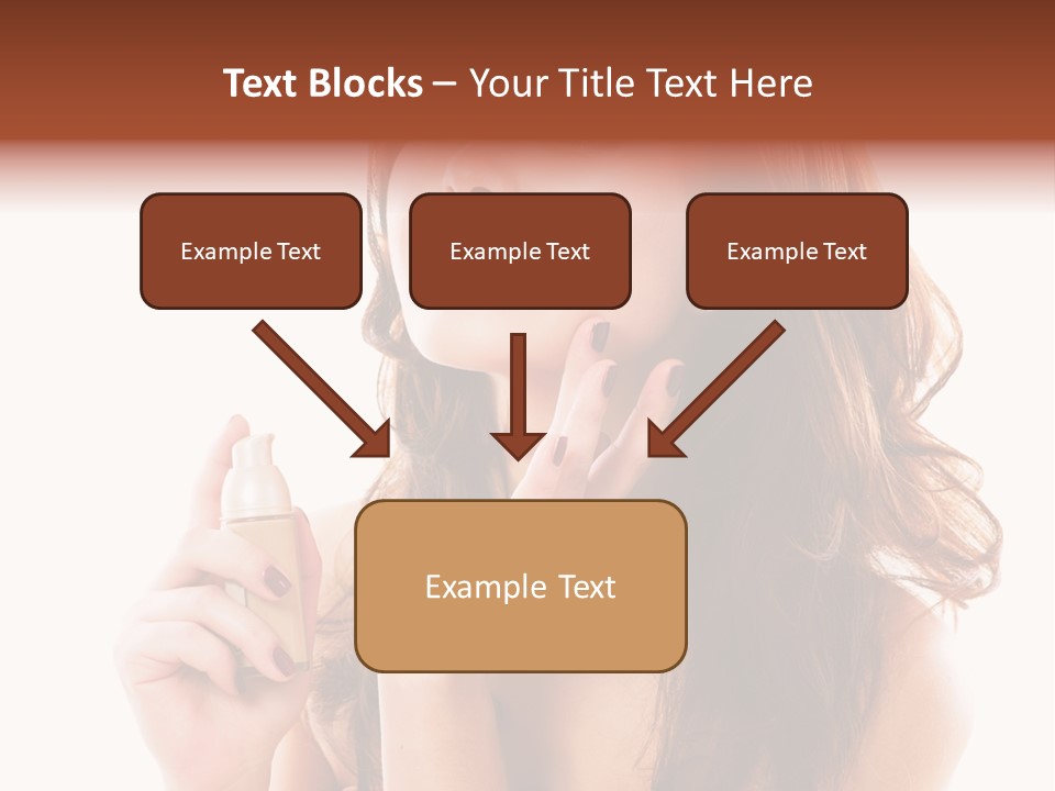 A Beautiful Woman Holding A Bottle Of Perfume PowerPoint Template