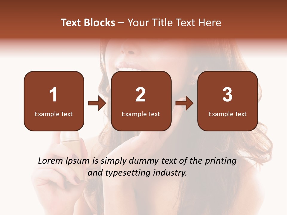 A Beautiful Woman Holding A Bottle Of Perfume PowerPoint Template