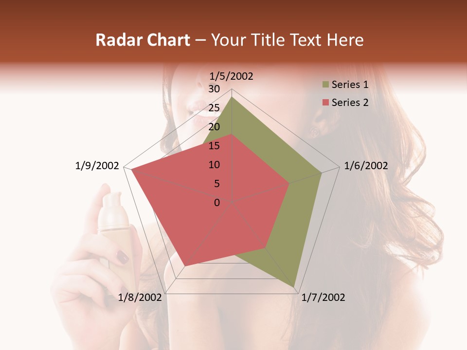 A Beautiful Woman Holding A Bottle Of Perfume PowerPoint Template