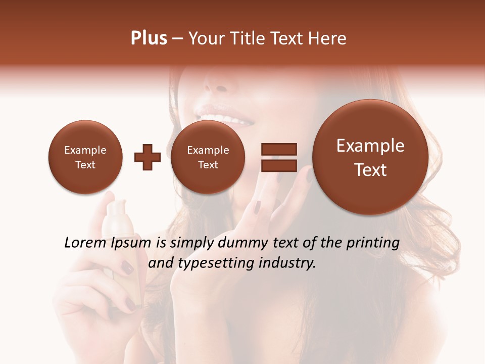 A Beautiful Woman Holding A Bottle Of Perfume PowerPoint Template