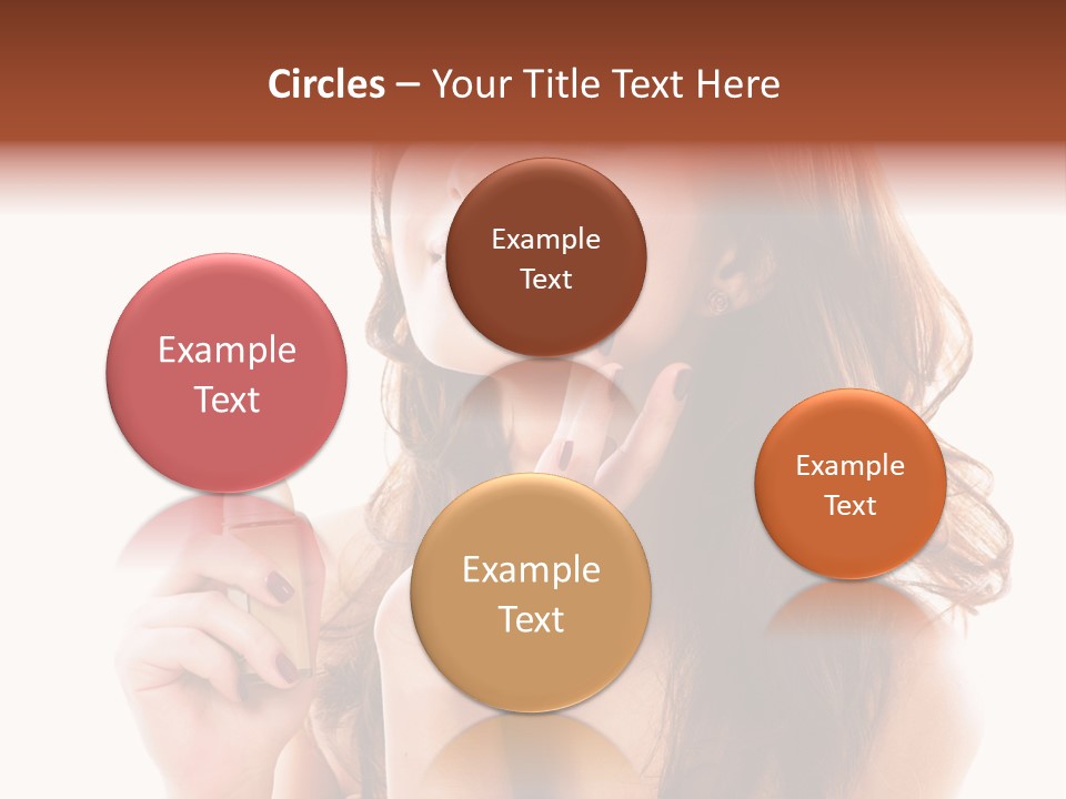 A Beautiful Woman Holding A Bottle Of Perfume PowerPoint Template